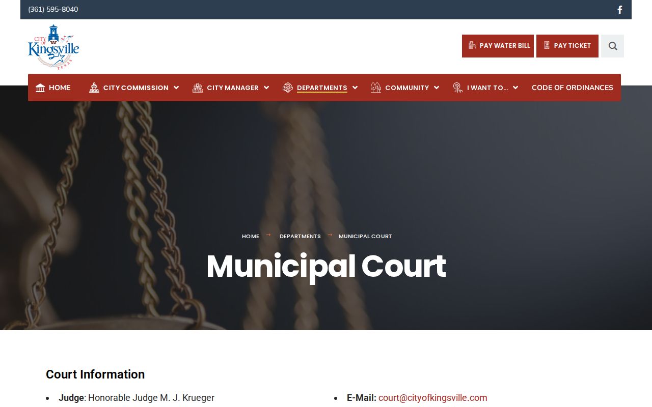 Kingsville criminal records and Municipal Court information