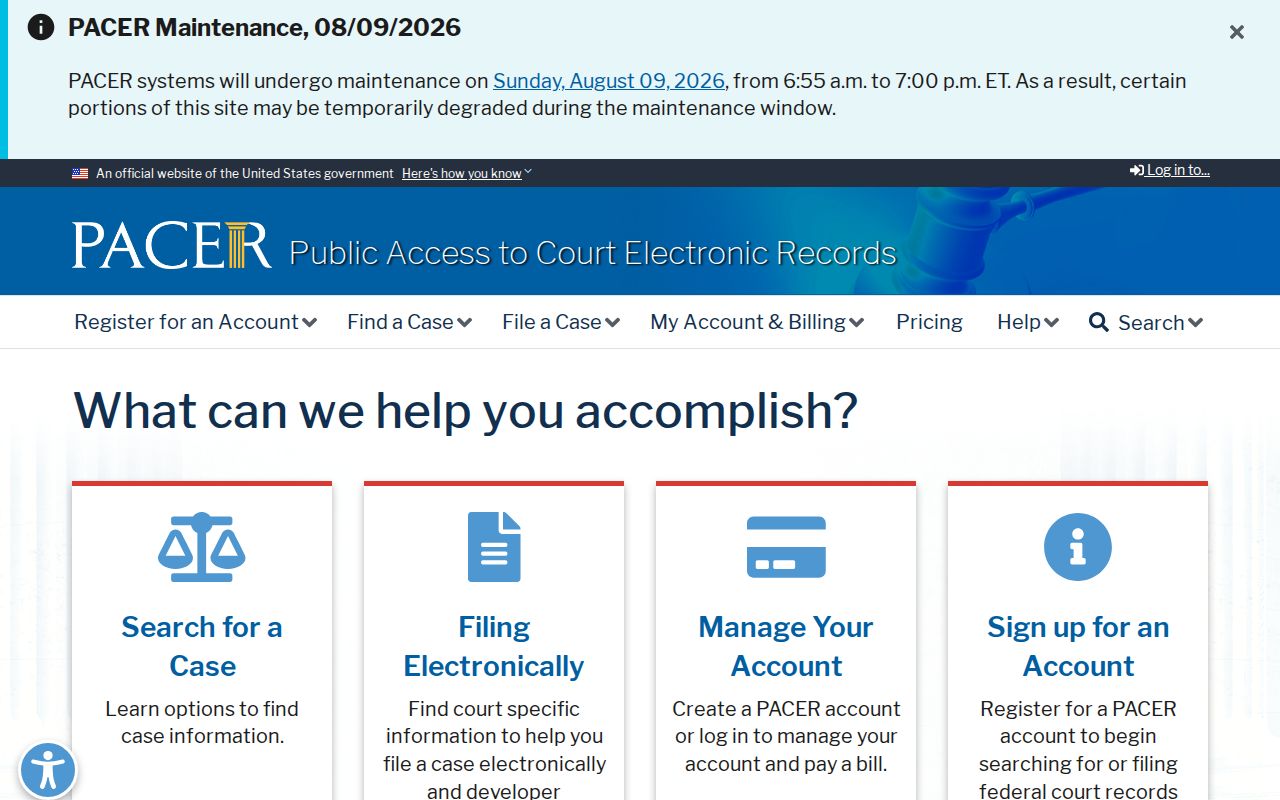 Kleberg County criminal court cases federal PACER distinction