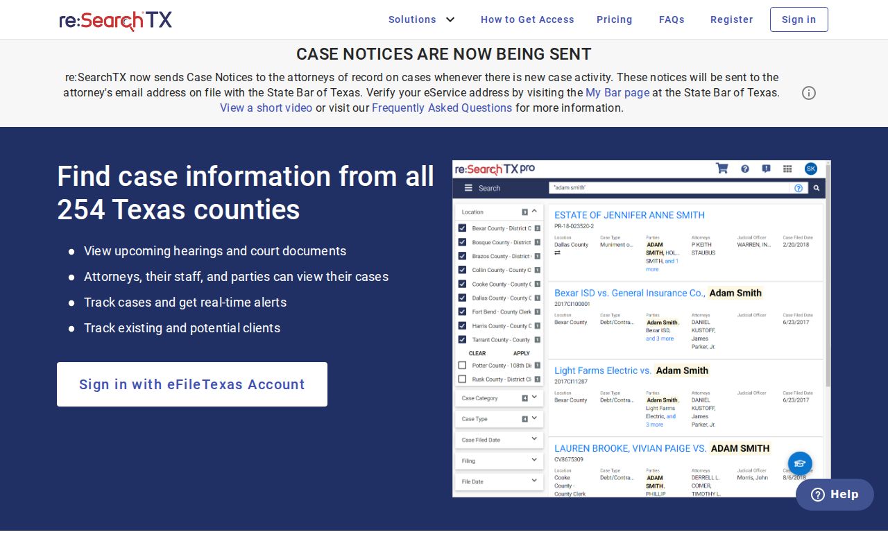 Kleberg County criminal court cases reSearchTX access