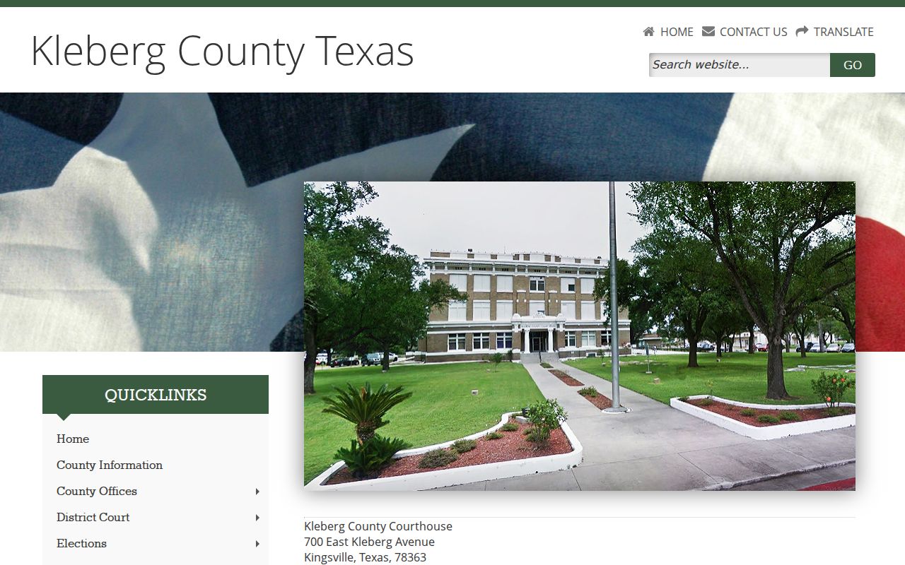 Kleberg County criminal history official government gateway